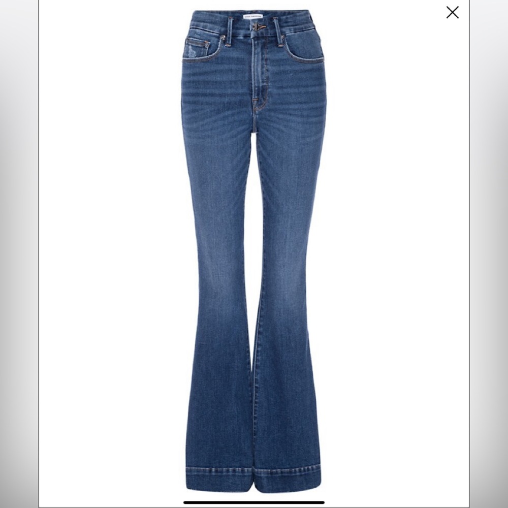 GOOD AMERICAN
Good Legs High-Rise Stretch Flare Jeans
